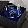 Wisconsin Badgers Laser Engraved Crystal Cube by Fan Frenzy Gifts