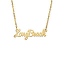 Cal State Long Beach Gold Script Necklace