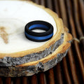 Black/Blue Stripe Silicone Ring