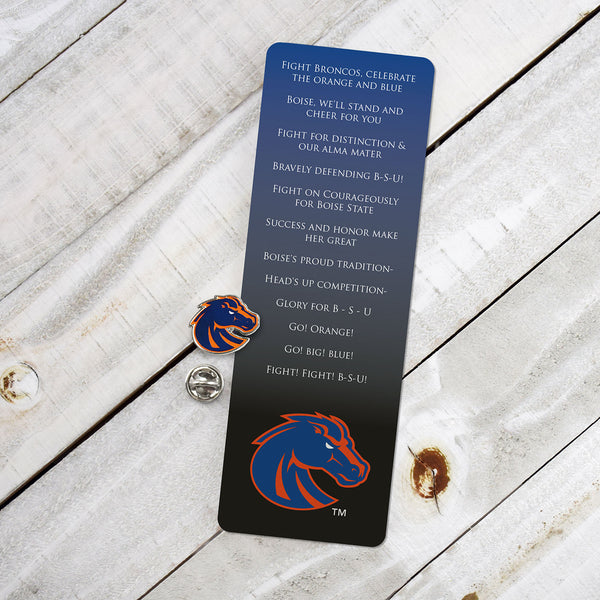 Fan Frenzy Gifts Boise St. Broncos Officially Licensed Fight Song Bookmark and Pin Set
