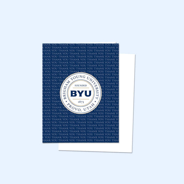 Fan Frenzy Gifts BYU Cougars Officially Licensed Blue Seal Thank You Card 10 Pack