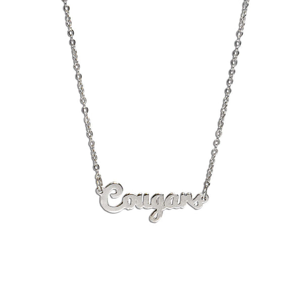 Fan Frenzy Gifts BYU Cougars Officially Licensed Laser Cougars Script Necklace