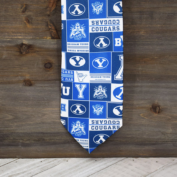 Fan Frenzy BYU Cougars Logos Officially Licensed 62" Microfiber Men's Tie