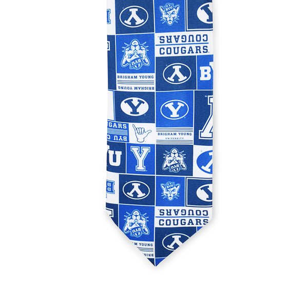 Fan Frenzy BYU Cougars Logos Officially Licensed 62" Microfiber Men's Tie
