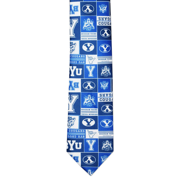 Fan Frenzy BYU Cougars Logos Officially Licensed 62" Microfiber Men's Tie