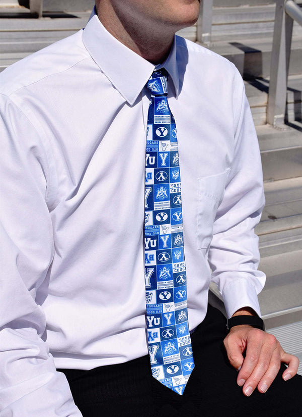 Fan Frenzy BYU Cougars Logos Officially Licensed 62" Microfiber Men's Tie