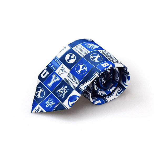 Fan Frenzy BYU Cougars Logos Officially Licensed 62" Microfiber Men's Tie
