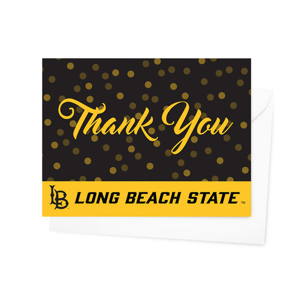 Fan Frenzy Gifts Cal State Long Beach Officially Licensed School Polka Thank You Card 10-pack