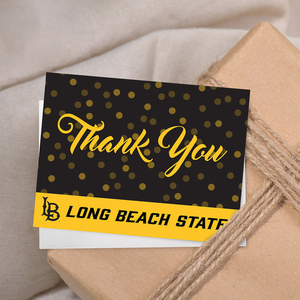 Fan Frenzy Gifts Cal State Long Beach Officially Licensed School Polka Thank You Card 10-pack