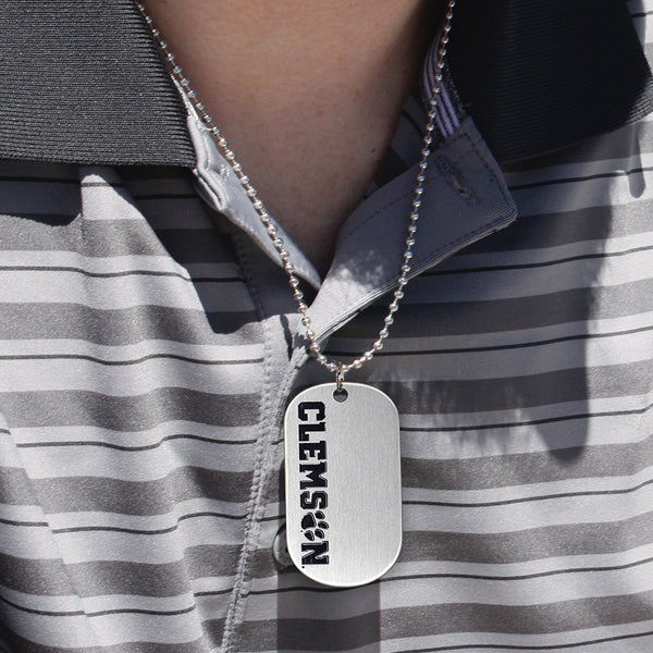 Fan Frenzy Gifts Clemson Tigers Officially Licensed Script Dogtag on Ball Chain