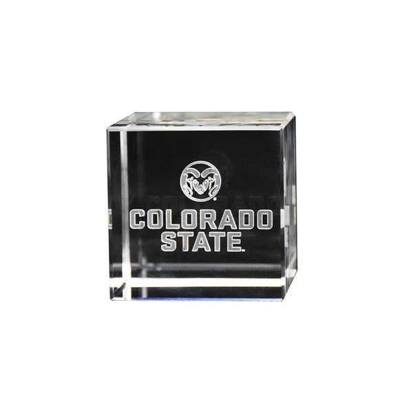 Fan Frenzy Gifts Colorado State Rams Officially License Academic Logo Laser Engraved Crystal Cube