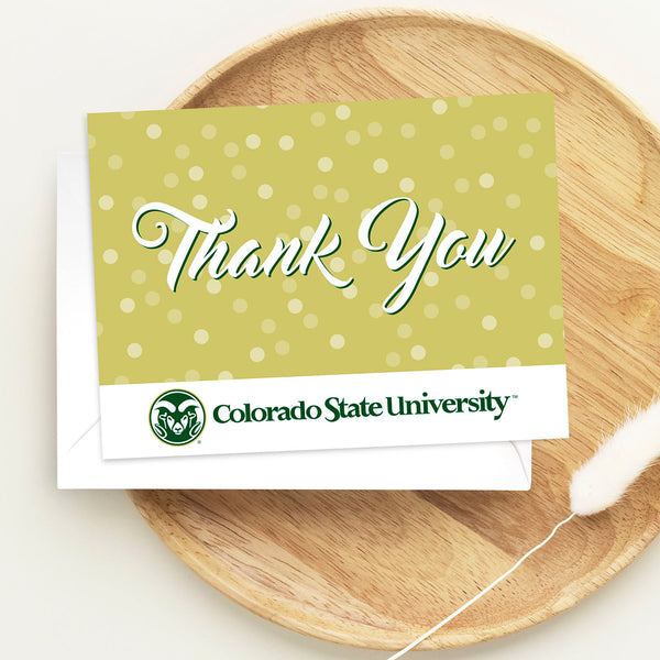 Fan Frenzy Gifts Colorado State Rams Officially Licensed Gold Ram Thank You Card 10-pack