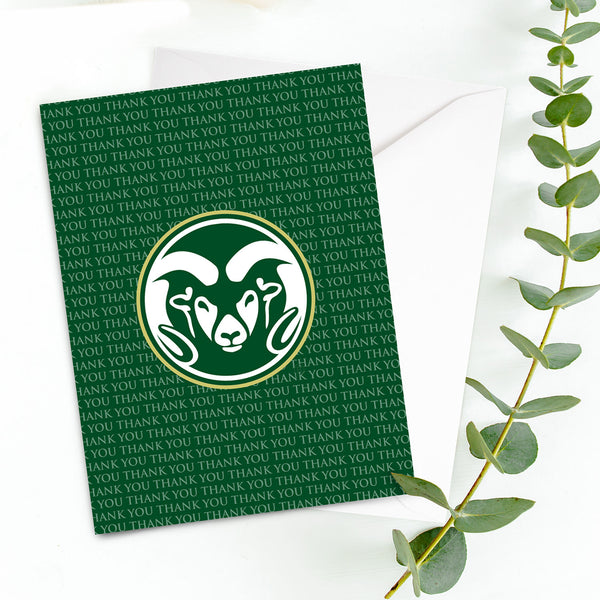 Fan Frenzy Gifts Colorado State Rams Officially Licensed Green Ram Thank You Card 10-pack