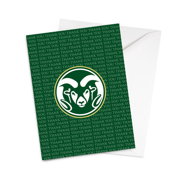Fan Frenzy Gifts Colorado State Rams Officially Licensed Green Ram Thank You Card 10-pack