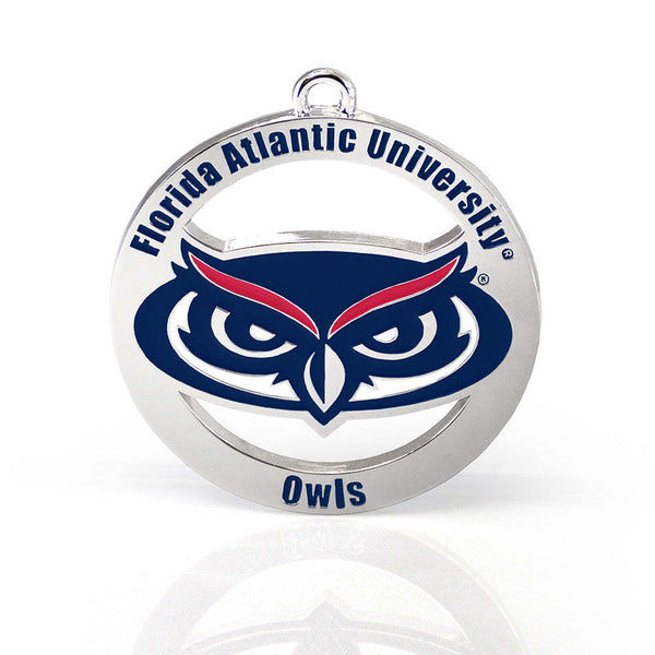 Fan Frenzy Gifts Florida Atlantic Owls Officially Licensed Silver Ornament