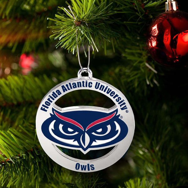Fan Frenzy Gifts Florida Atlantic Owls Officially Licensed Silver Ornament