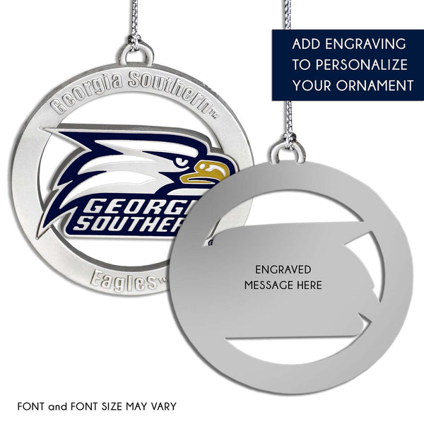 Fan Frenzy Gifts Georgia Southern Eagles Officially Licensed Silver Ornament