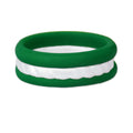Green/Rope White Stackable Silicone Ring