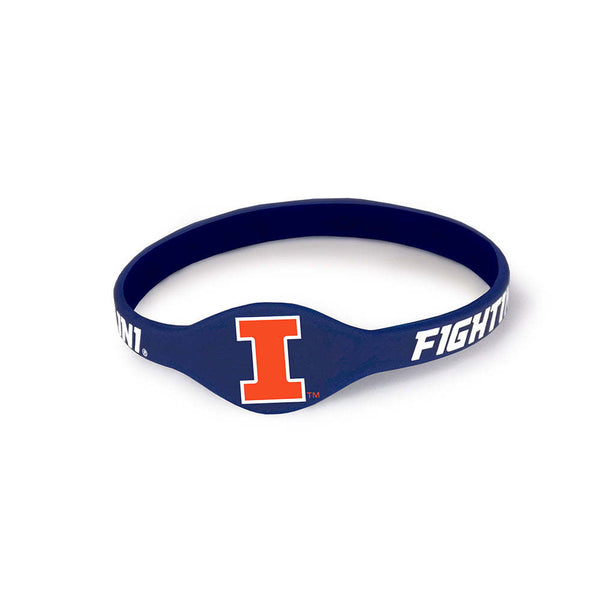 Fan Frenzy Gifts Illinois Fighting Illini Officially Licensed Illinois Silicone Bracelet