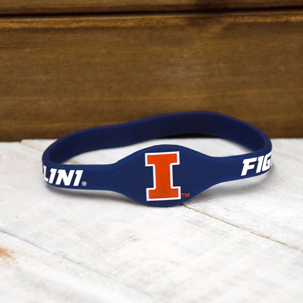 Fan Frenzy Gifts Illinois Fighting Illini Officially Licensed Illinois Silicone Bracelet