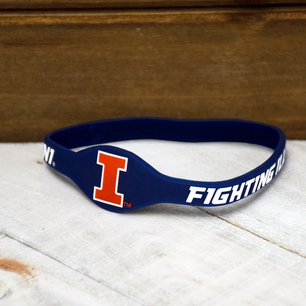 Fan Frenzy Gifts Illinois Fighting Illini Officially Licensed Illinois Silicone Bracelet