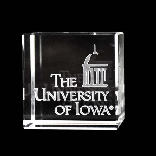 Fan Frenzy Gifts Iowa Hawkeyes Officially Licensed Academic Laser Engraved Crystal Cube
