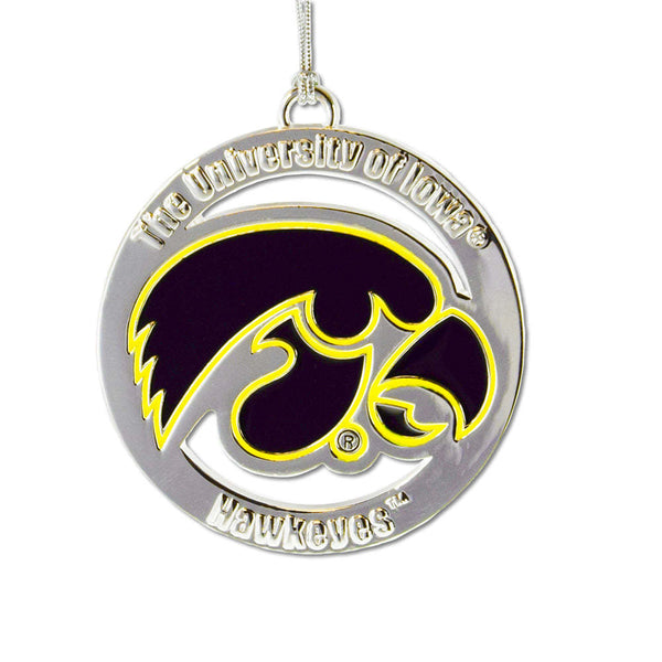 Fan Frenzy Gifts Iowa Hawkeyes Officially Licensed Silver Ornament