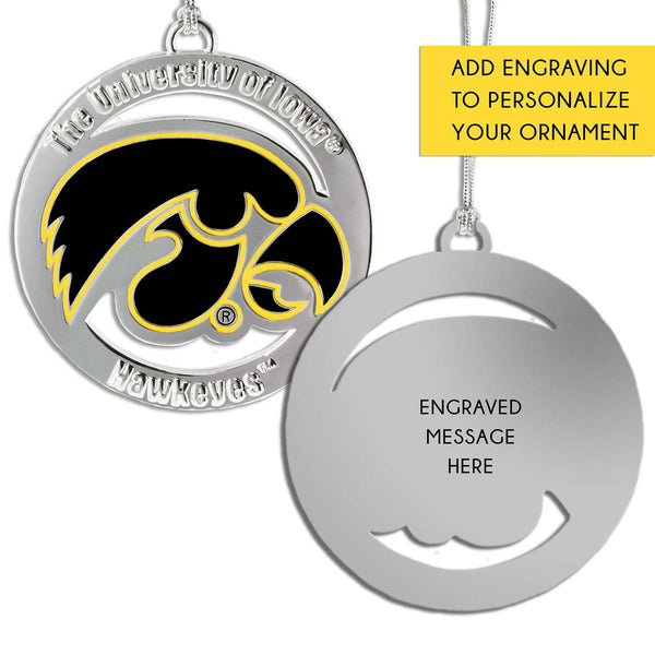 Fan Frenzy Gifts Iowa Hawkeyes Officially Licensed Silver Ornament