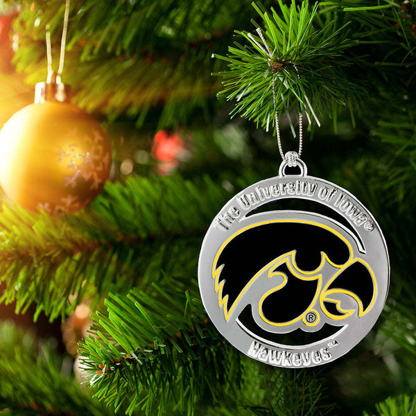 Fan Frenzy Gifts Iowa Hawkeyes Officially Licensed Silver Ornament