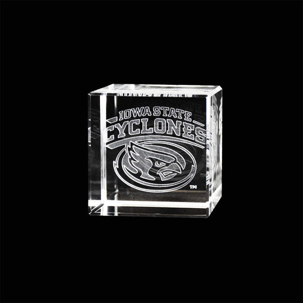 Fan Frenzy Gifts Iowa State Cyclones Officially Licensed Laser Engraved Crystal Cube