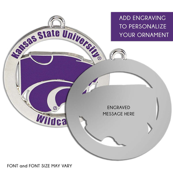 Fan Frenzy Gifts Kansas State Wildcats Officially Licensed Silver Ornament