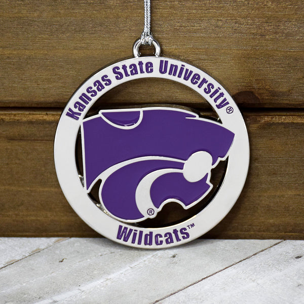 Fan Frenzy Gifts Kansas State Wildcats Officially Licensed Silver Ornament