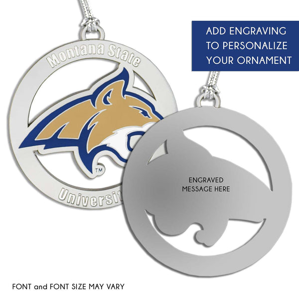 Fan Frenzy Gifts Montana State Bobcats Officially Licensed Silver Ornament