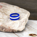 Navy/Rope White Stackable Silicone Ring