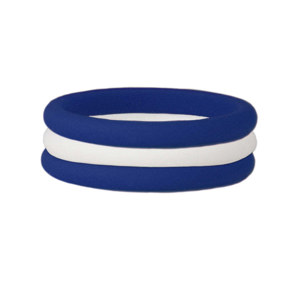 Navy/White Stackable Silicone Ring
