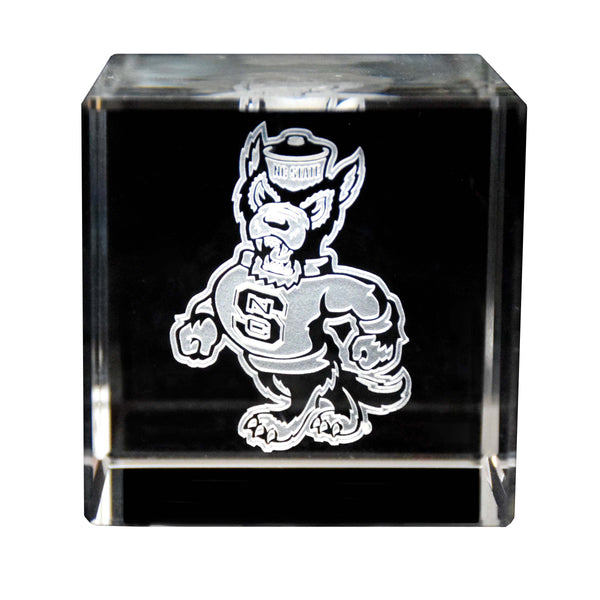 Fan Frenzy Gifts North Carolina State Wolfpack Officially Licensed Wolf Logo Laser Engraved Crystal Cube