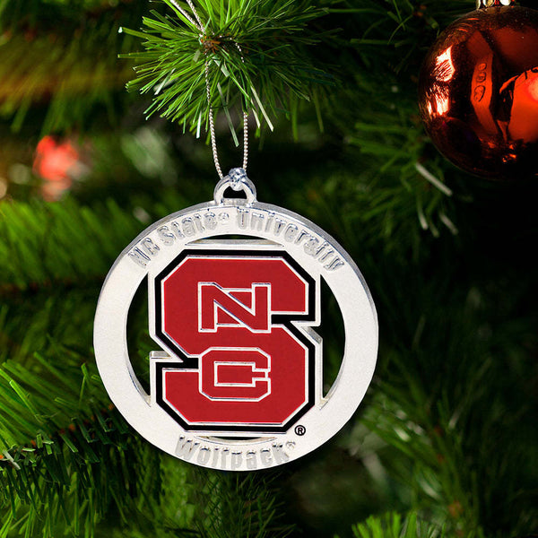 Fan Frenzy Gifts North Carolina State Wolfpack Officially Licensed Silver Ornament
