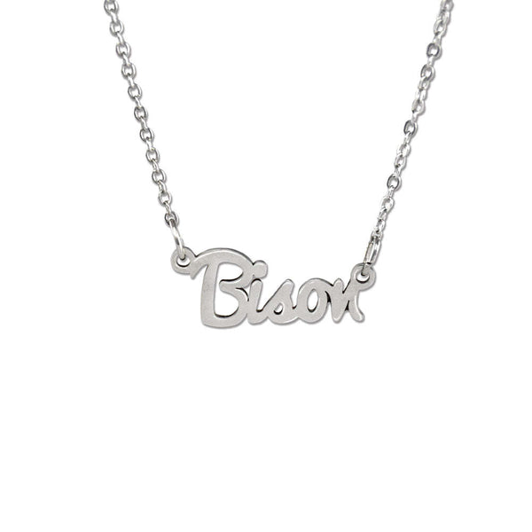 Fan Frenzy Gifts North Dakota State Bison Officially Licensed Bison Script Necklace