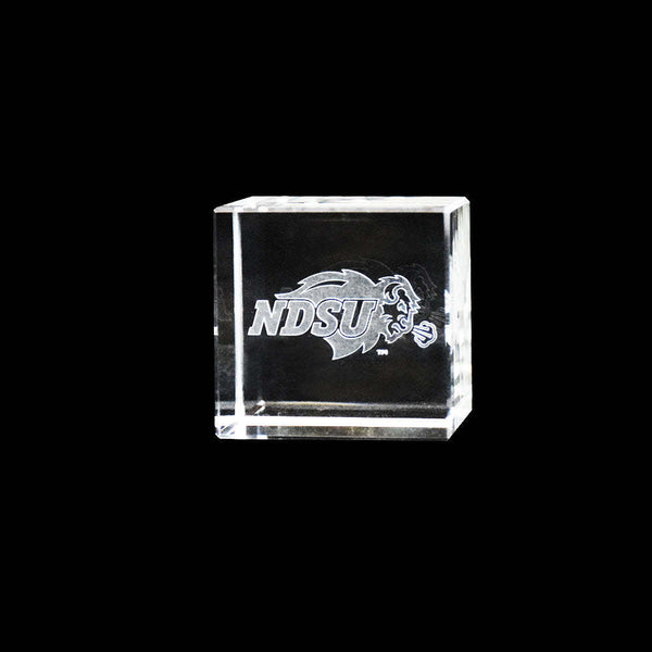 Fan Frenzy Gifts North Dakota State Bison Officially Licensed Laser Engraved Crystal Cube