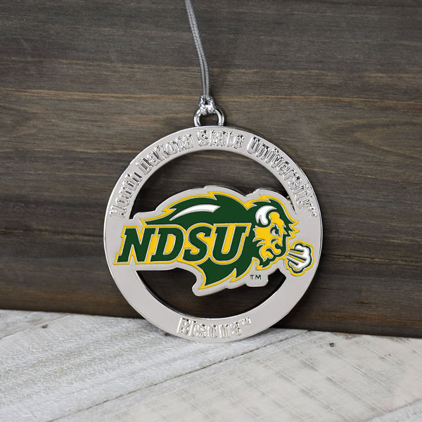 Fan Frenzy Gifts North Dakota State Bison Officially Licensed Silver Ornament
