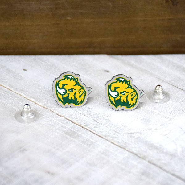 Fan Frenzy Gifts North Dakota State Bison Officially Licensed Post Earrings