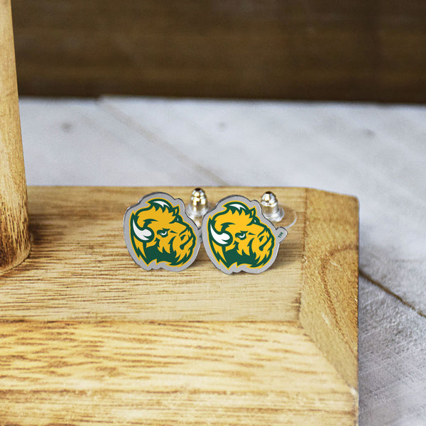 Fan Frenzy Gifts North Dakota State Bison Officially Licensed Post Earrings