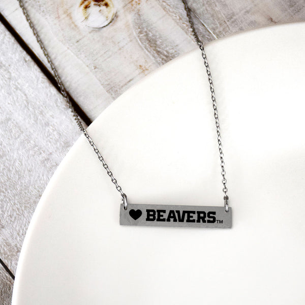 Fan Frenzy Gifts Oregon State Beavers Officially Licensed Bar Necklace