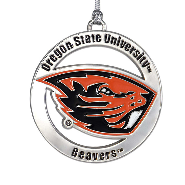 Fan Frenzy Gifts Oregon State Beavers Officially Licensed Silver Ornament