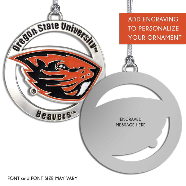 Fan Frenzy Gifts Oregon State Beavers Officially Licensed Silver Ornament