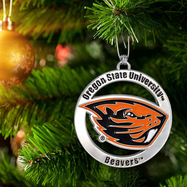 Fan Frenzy Gifts Oregon State Beavers Officially Licensed Silver Ornament