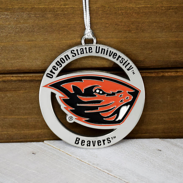 Fan Frenzy Gifts Oregon State Beavers Officially Licensed Silver Ornament
