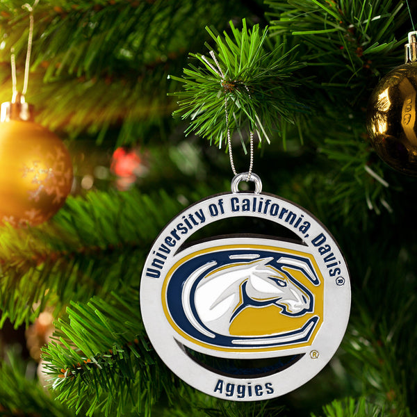 Fan Frenzy Gifts UC Davis Aggies Officially Licensed Silver Ornament
