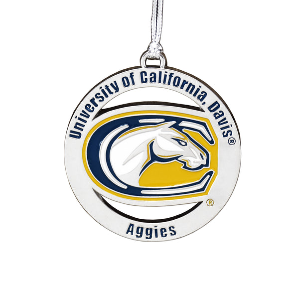 Fan Frenzy Gifts UC Davis Aggies Officially Licensed Silver Ornament