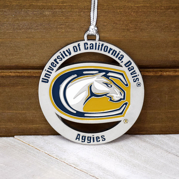 Fan Frenzy Gifts UC Davis Aggies Officially Licensed Silver Ornament